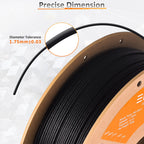 Close-up of Eryone Nylon PA6-CF filament spool, showcasing the black nylon composite material for 3D printing.