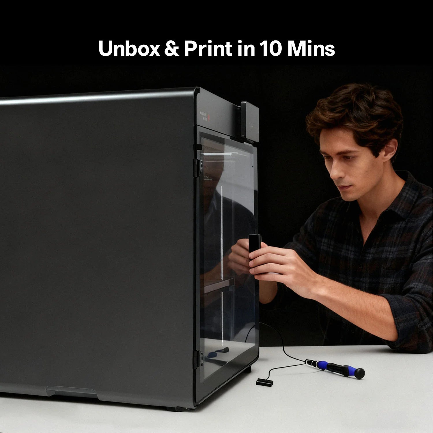 3dfactorylb Anycubic Kobra S1 Max 3D printer with large build volume, showcasing the printer's frame and print bed in a well-lit setting.