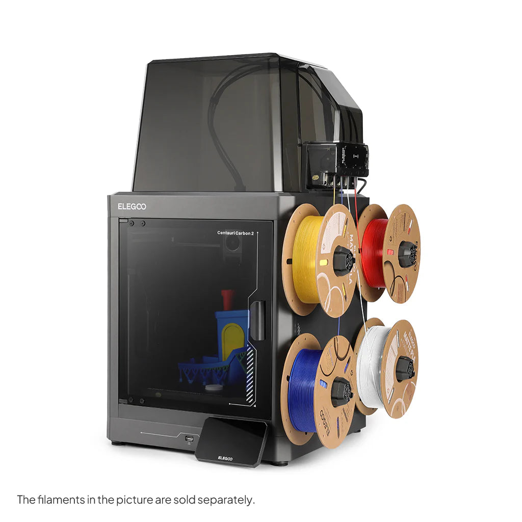 3dfactorylb Elegoo Centauri Carbon 2 3D printer with filament spool visible from the front right angle.