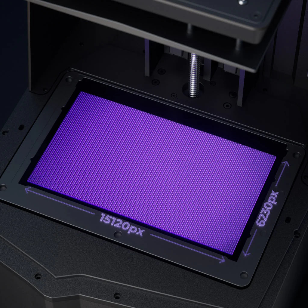 3dfactorylb Elegoo Saturn 4 Ultra 16K Resin 3D Printer with 16K LCD screen and EU plug, showcasing the printer's front view and screen.