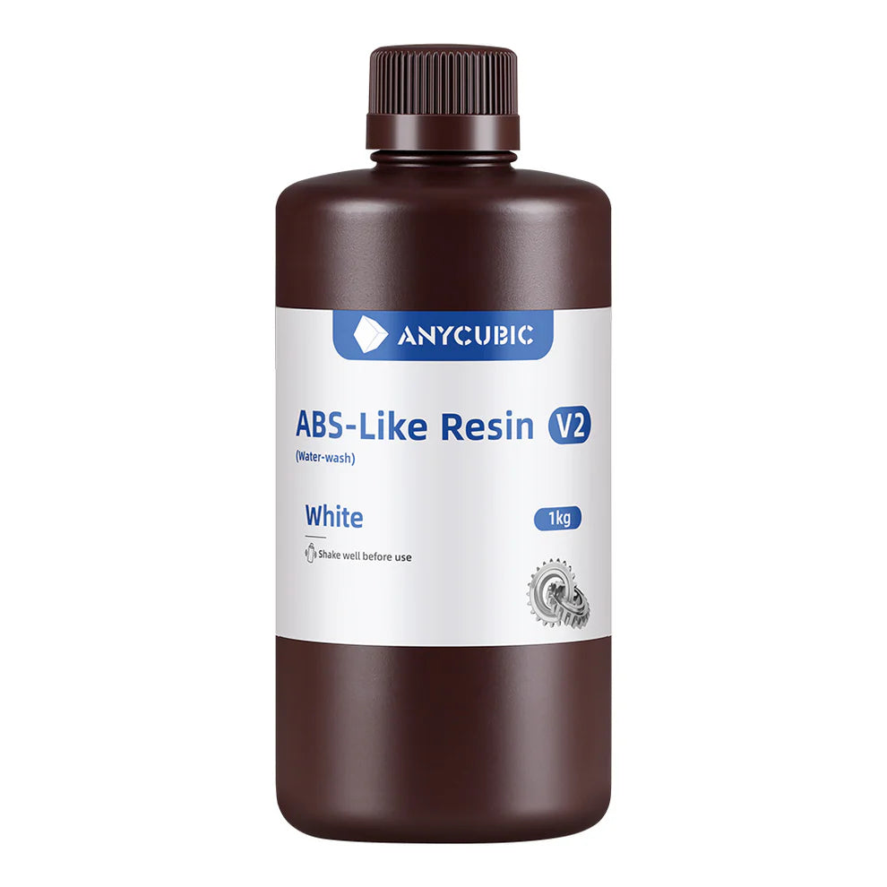 3dfactorylb ABS-like resin V2 1kg container, showing the resin in a transparent bottle with a black screw cap and product label.