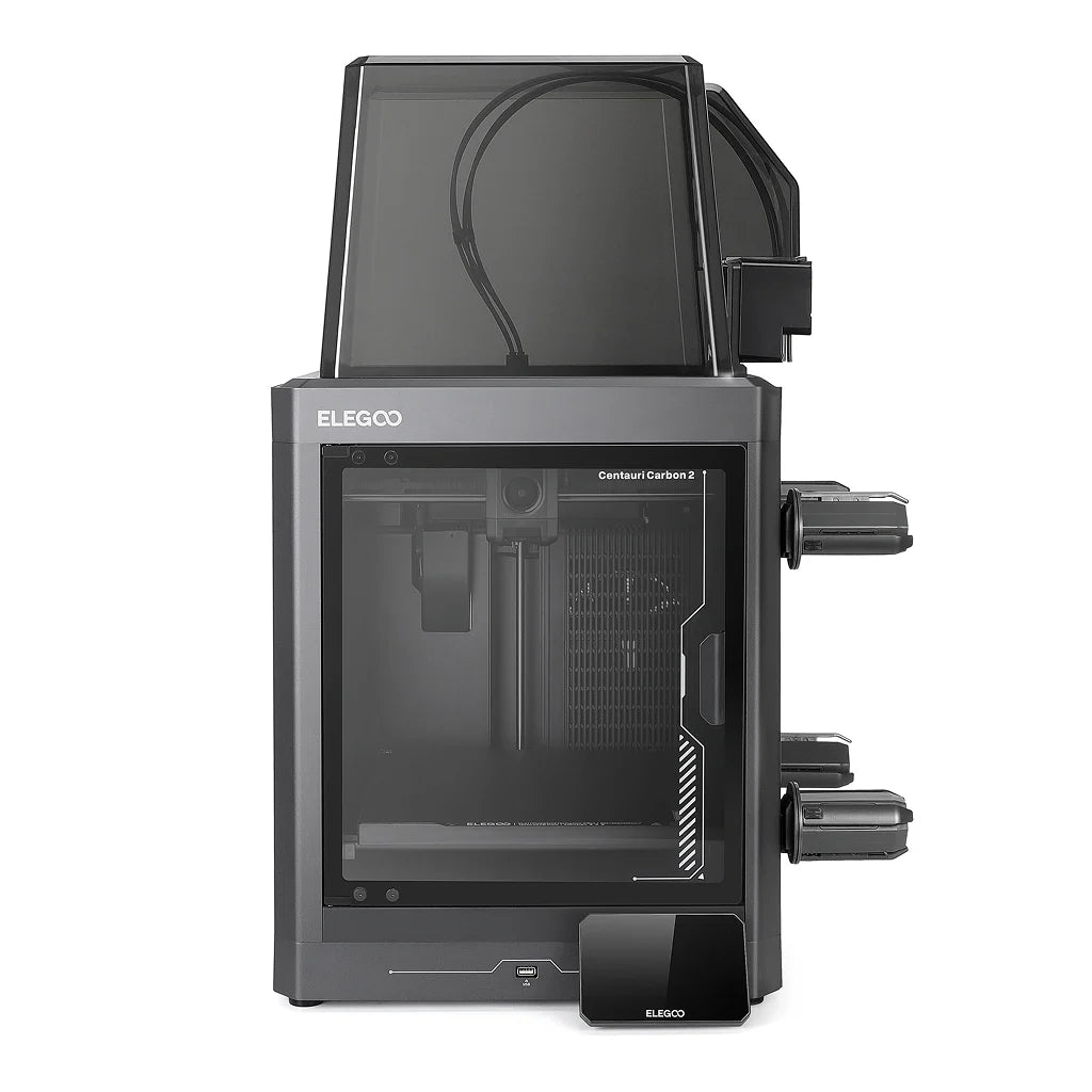 3D printer Elegoo Centauri Carbon 2 Combo by 3dfactorylb with metal frame and touchscreen interface, shown in the image.