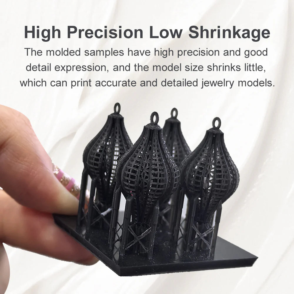 Black Antinsky castable resin for jewelry making, 0.5kg, high-quality 3dfactorylb smart resin for casting and jewelry design.