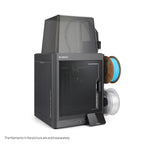 3dfactorylb Elegoo Centauri Carbon 2 3D printer front-left view showing printing bed and filament spool area.