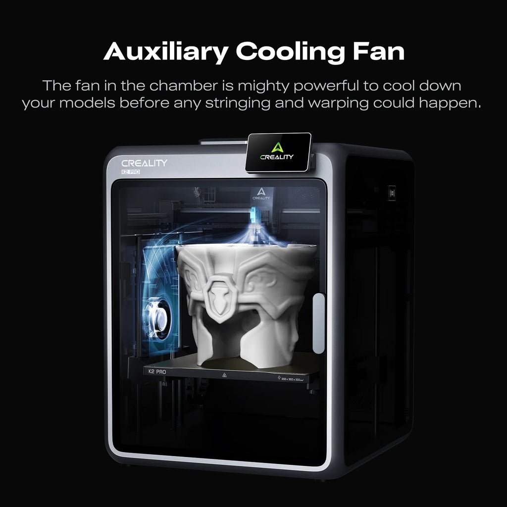 3dfactorylb Creality K2 Pro Combo 3D Printer with large build volume, heated bed, and touchscreen display, ready for 3D printing projects.