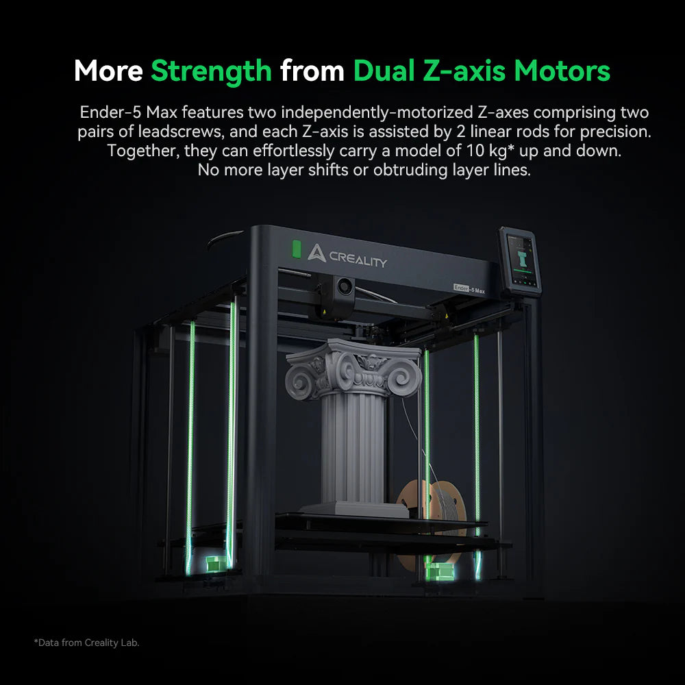 Creality Ender-5 Max 3D printer by 3dfactorylb showing the large build volume, frame, and print bed in a detailed view.