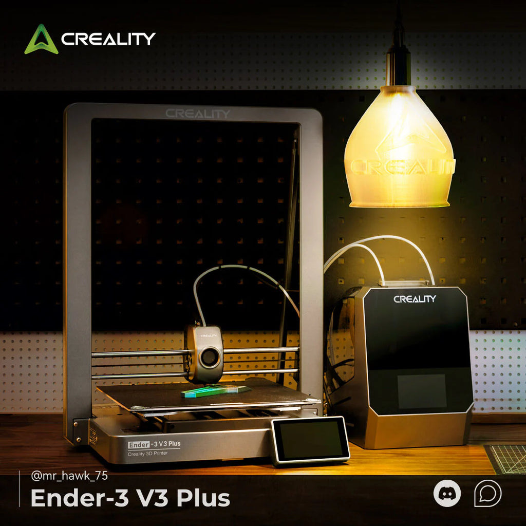 3dfactorylb Creality Ender-3 V3 Plus 3D Printer with large build volume, modern design, and filament spool holder in view.