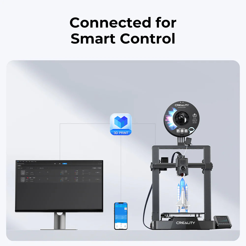 Creality Ender-3 V3 KE 3D printer by 3dfactorylb, showing the compact 3D printing machine with build platform and filament spool holder