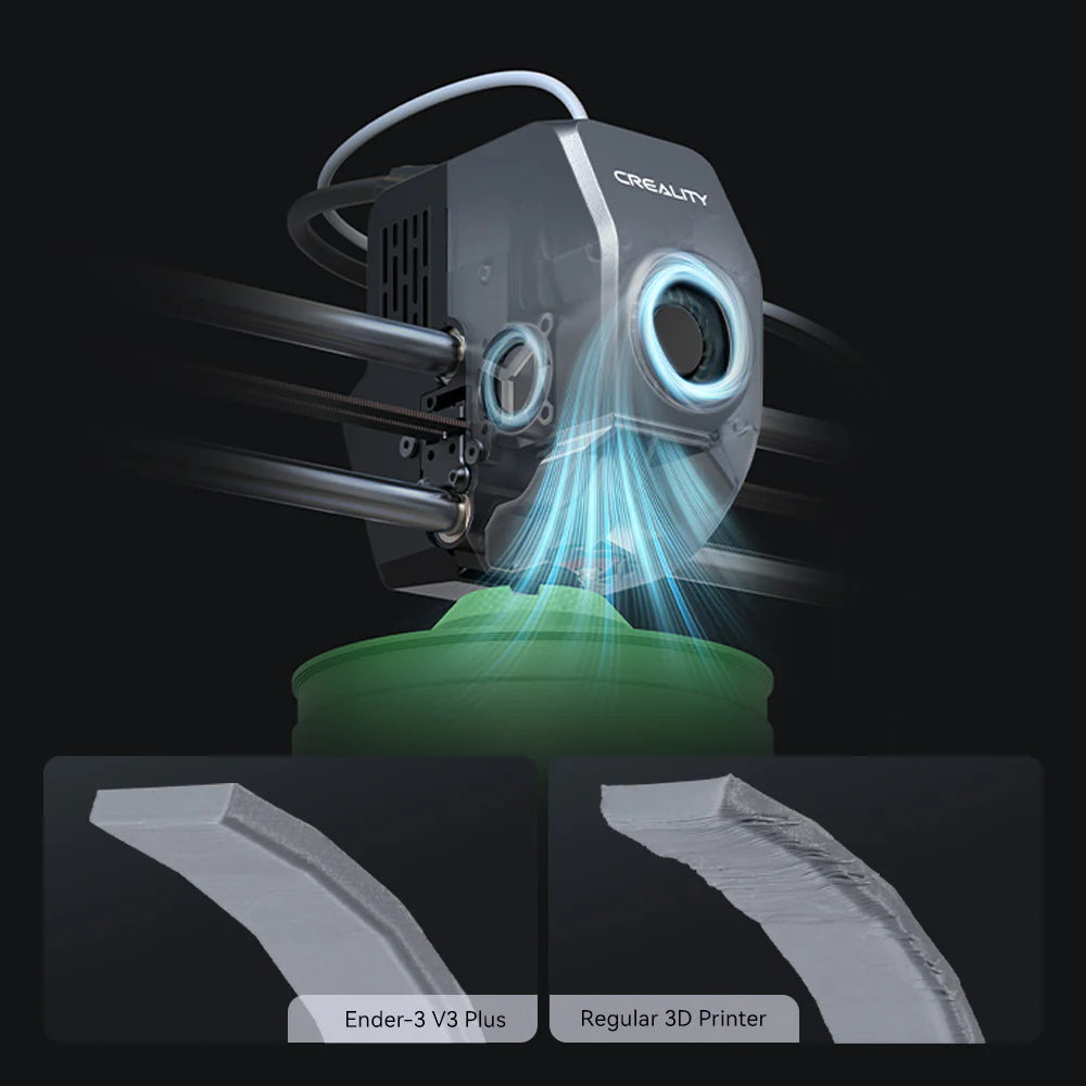 Creality Ender-3 V3 Plus 3D printer by 3dfactorylb, showing the large build volume and sleek design with filament spool.