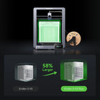 Creality Ender-3 V3 Plus 3D printer by 3dfactorylb, showing the machine's build platform and filament spool holder.