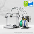 3D printer with Bambu Lab A1 Combo features, showcasing the sleek design and build area of the 3dfactorylb 3D printer.