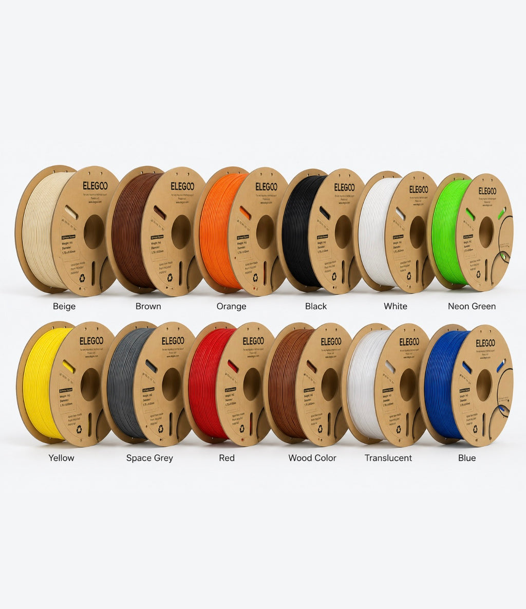 Elegoo PLA+ 1kg 1.75mm – Paper Spool - 12 Colors Available