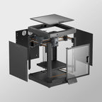 Disassembled Elegoo Centauri Carbon 3D printer by 3dfactorylb showing internal components and frame assembly.