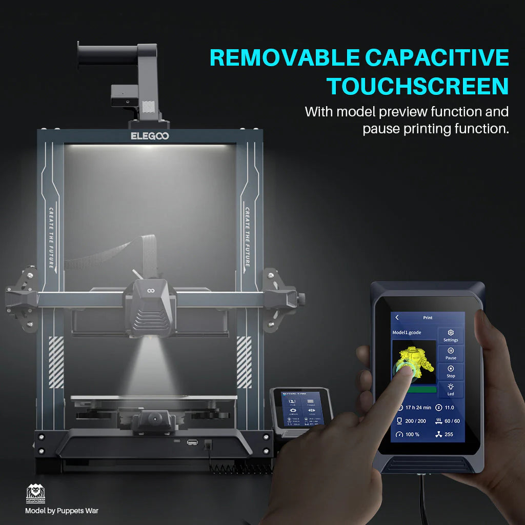 3D printer Elegoo Neptune 4 Pro by 3dfactorylb with sleek design and filament spool holder in a modern workspace