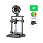 Creality Ender-3 V3 KE 3D printer by 3dfactorylb showing the printer's build plate and filament spool in a clean workspace.