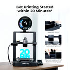 3dfactorylb Creality Ender-3 V3 SE 3D Printer with black frame, heated bed, and filament spool holder, ready for 3D printing.