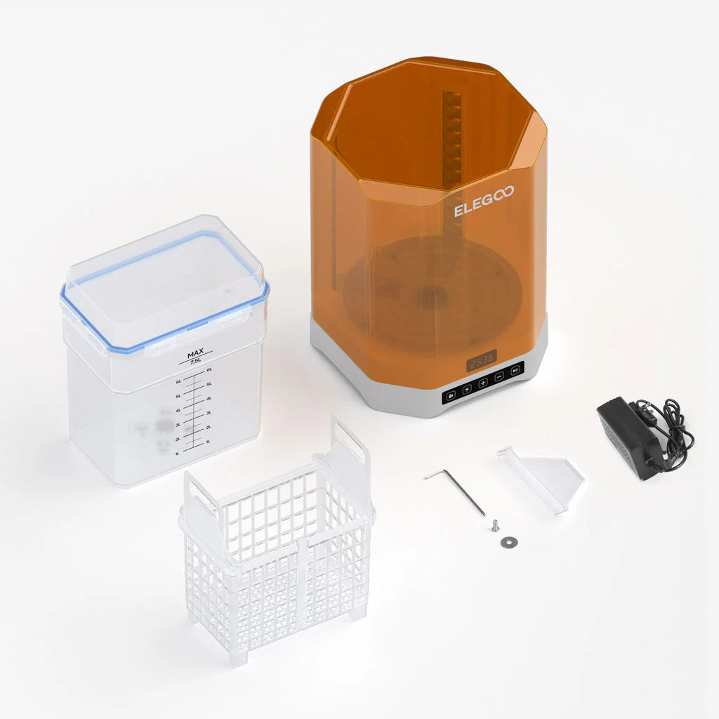 Elegoo Mercury 3.0 Plus Wash & Cure Station accessory with EU plug for 3D resin printing, featuring a compact design and control panel.