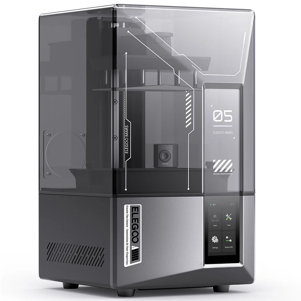 3dfactorylb Elegoo Mars 5 Ultra resin 3D printer with EU plug, featuring a compact design and touchscreen interface for detailed printing