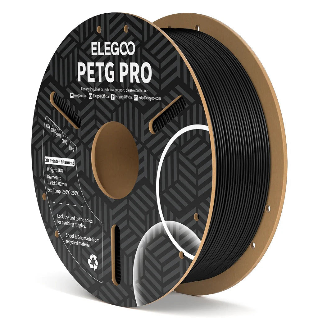 3dfactorylb PETG Pro 1kg filament, high strength 1.75mm 3D printing filament, shown in a spool with vibrant filament.