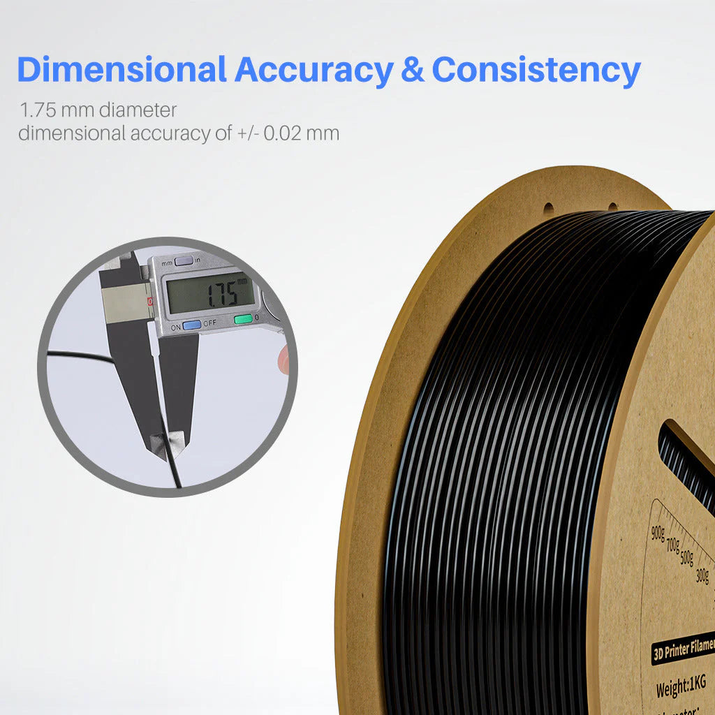 Black 3dfactorylb Elegoo PLA+ filament spool, 10kg bundle for 3D printing, showing the filament's smooth, black plastic filament.