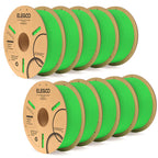 3dfactorylb Elegoo PLA+ filament bundle in neon green, 10kg spool for 3D printing with vibrant, high-quality filament.