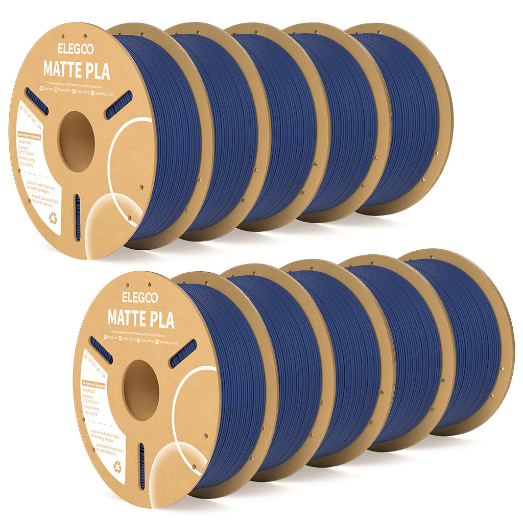 Navy blue Elegoo PLA matte filament bundle, 10kg spool from 3dfactorylb suitable for 3D printing projects.