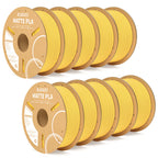 3dfactorylb Elegoo PLA matte filament bundle in sunshine yellow, 10kg spool for 3D printing, showing the bright yellow filament coil.