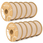 Beige Elegoo PLA matte filament bundle by 3dfactorylb, showing 10kg of high-quality filament for 3D printing.