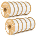 3dfactorylb Elegoo PLA matte filament bundle in white, 10kg spool, ideal for 3D printing with a smooth matte finish