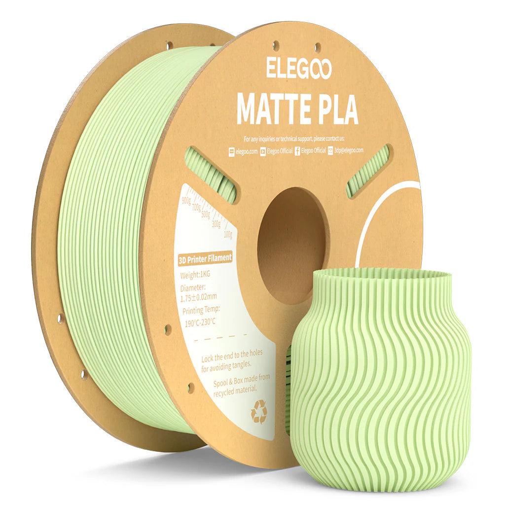 Mint green 3dfactorylb PLA matte filament 1kg spool, 1.75mm 3D printing filament on cardboard spool.