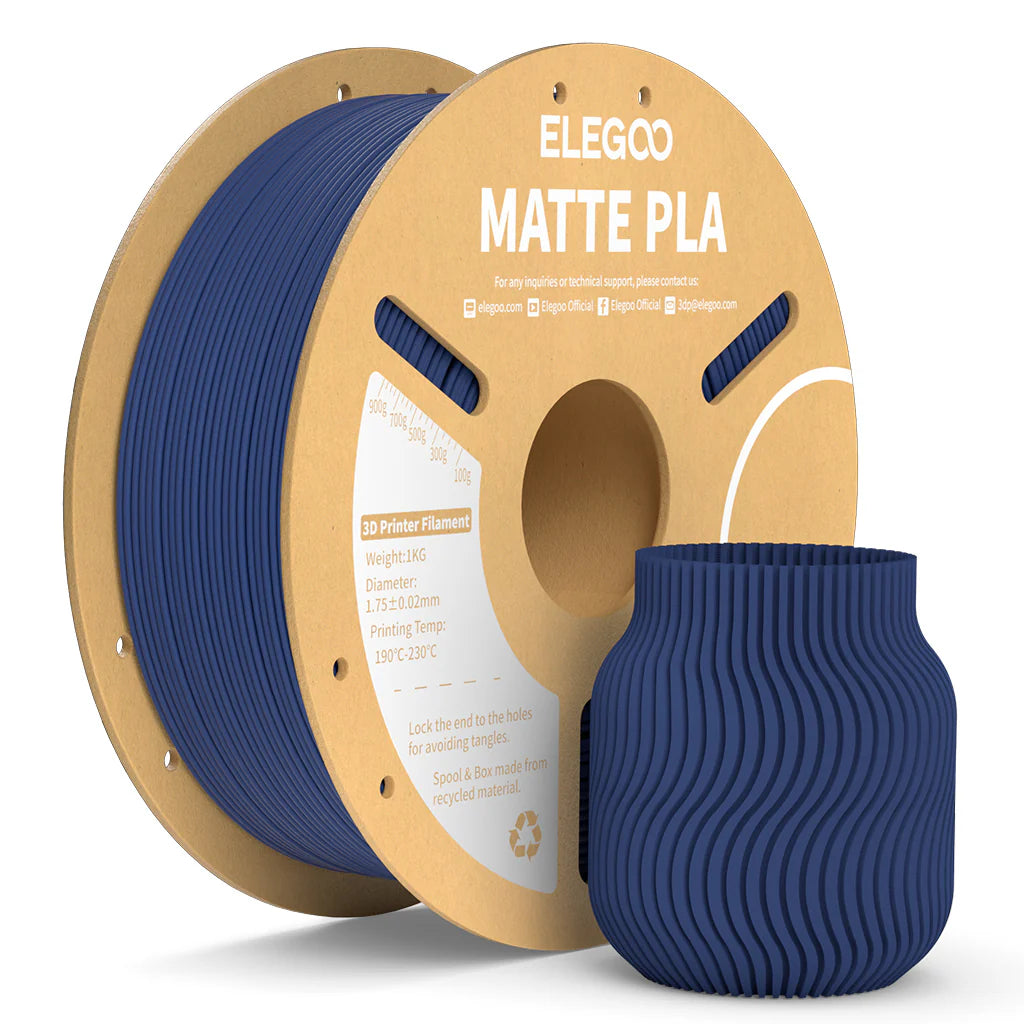 Blue PLA matte filament 1kg spool from 3dfactorylb, 1.75mm 3D printing filament on a cardboard spool.