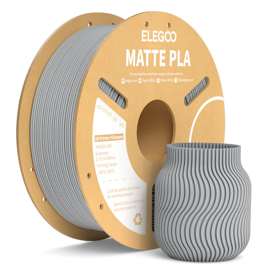 3dfactorylb PLA Matte filament 1kg in 1.75mm slate grey on cardboard spool, suitable for 3D printing.