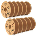 3dfactorylb Elegoo PLA+ filament bundle in 10kg, brown color, shown in a spool for 3D printing.