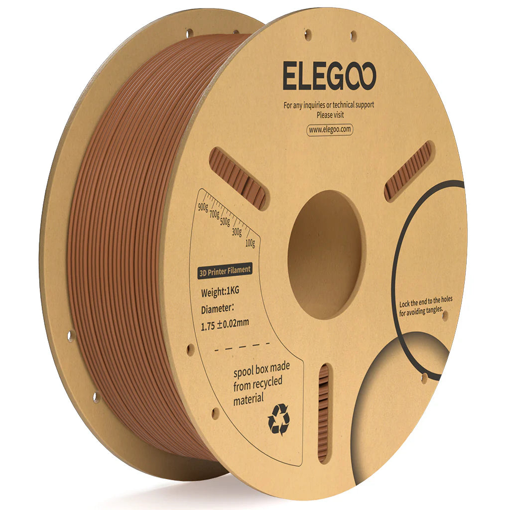 Brown 3dfactorylb PLA+ 1kg filament spool, 1.75mm 3D printing filament on paper spool for 3D printers.