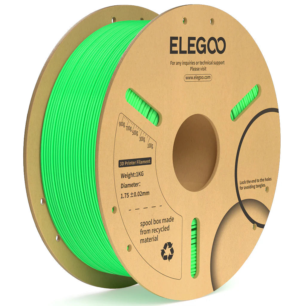 Neon green PLA+ 1kg filament spool by 3dfactorylb, 1.75mm 3D printing filament on paper spool for 3D printers.