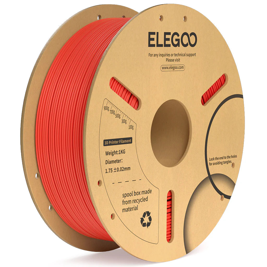Red PLA+ filament spool by 3dfactorylb, 1kg, 1.75mm 3D printing filament on paper spool for 3D printers.