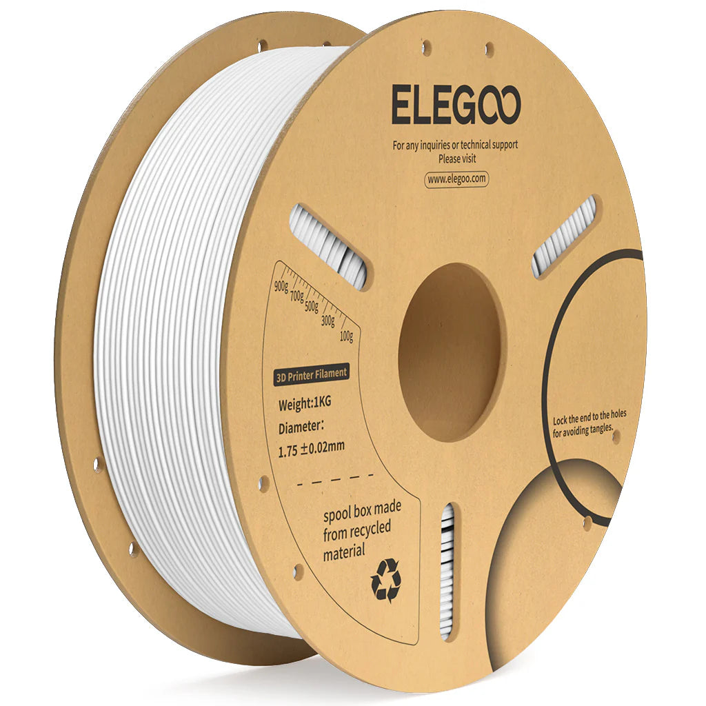 White 3dfactorylb PLA+ 1kg filament spool, 1.75mm 3D printing filament on paper spool for 3D printers.