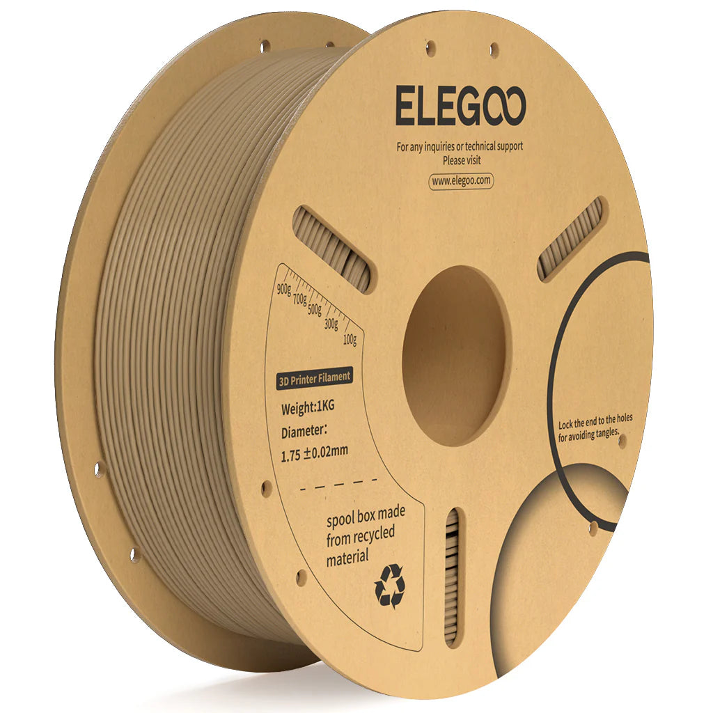 3dfactorylb PLA+ 1kg filament spool in wood color, 1.75mm 3D printing filament on paper spool