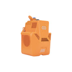 3dfactorylb Elegoo OrangeStorm Giga 3D printer printhead with orange and black components, shown in a close-up view.