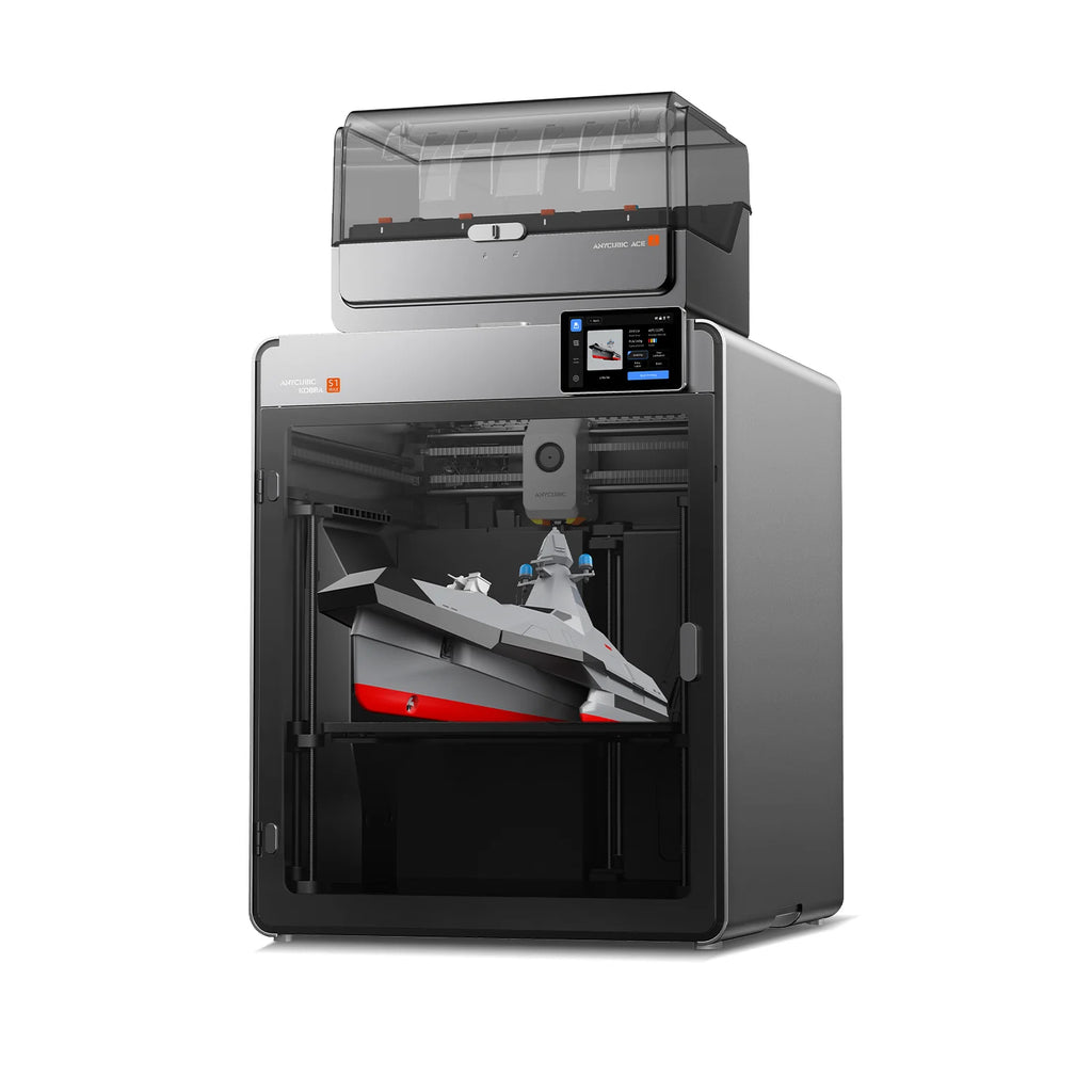 3D printer from 3dfactorylb, Anycubic Kobra S1 Max Combo, showing the printer's build platform and control panel.