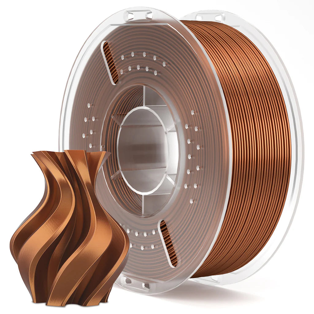 Bronze-colored PLA Silk filament 1kg spooled, 1.75mm diameter, glossy finish for 3dfactorylb 3D printing projects