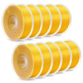 Gold Elegoo PLA silk filament spools, 10kg bundle by 3dfactorylb, showcasing shiny, smooth silk finish for 3D printing.