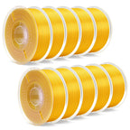 Gold Elegoo PLA silk filament spools, 10kg bundle by 3dfactorylb, showcasing shiny, smooth silk finish for 3D printing.