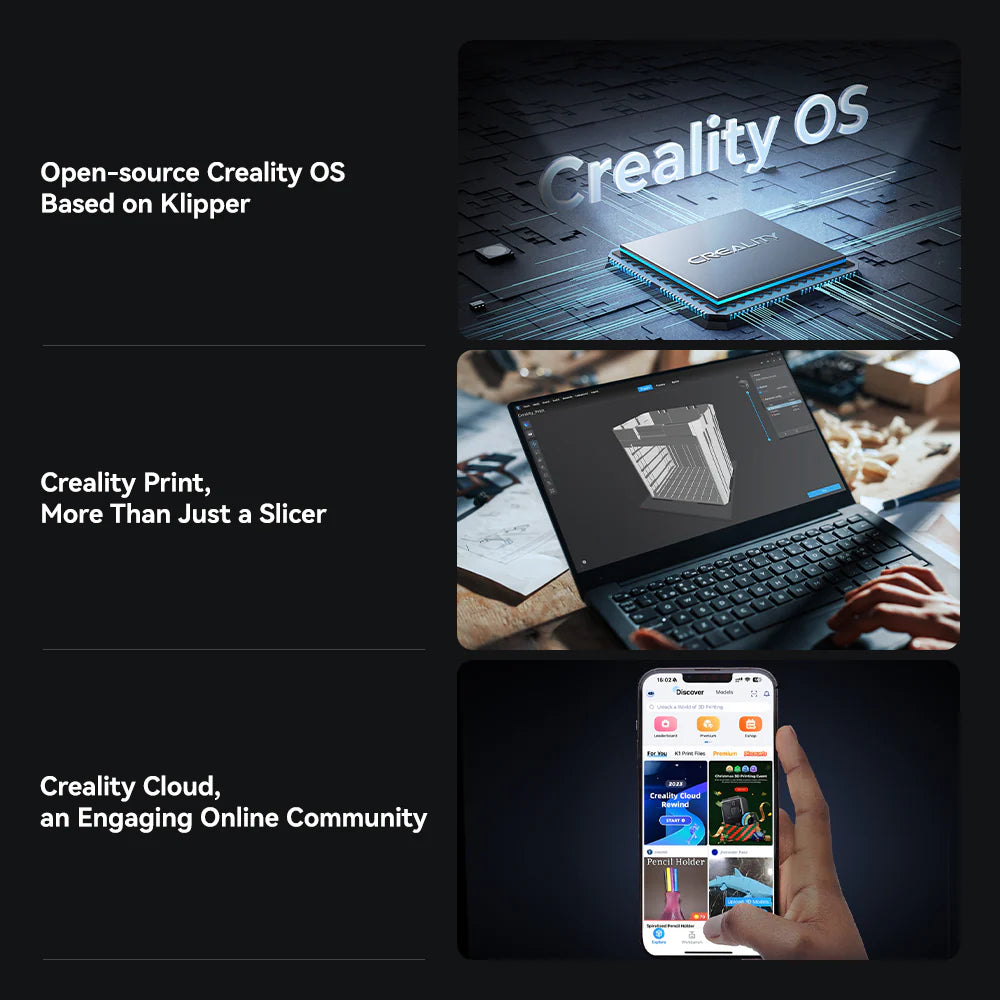 Creality Ender-3 V3 Plus 3D printer by 3dfactorylb showing the printer with build platform and filament spool system.