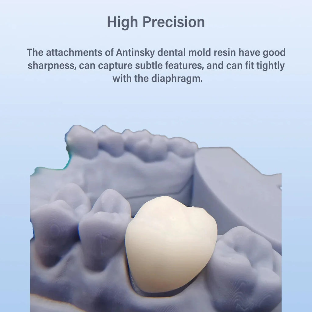 Antinsky Temporary Dental Model Resin (A1) by 3dfactorylb, 1kg, showing the resin material in a container for dental modeling.