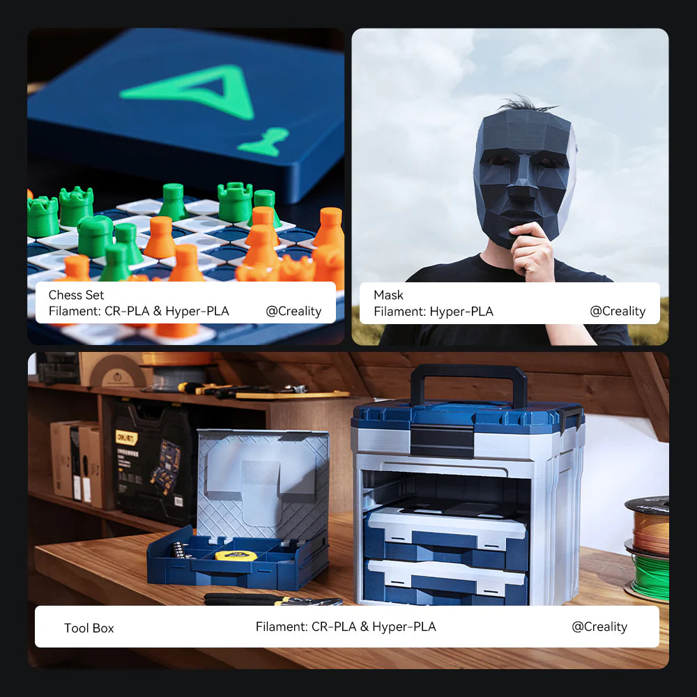 3dfactorylb Creality Ender-3 V3 Plus 3D printer with metal frame, digital display, and filament spool holder in a clean workspace