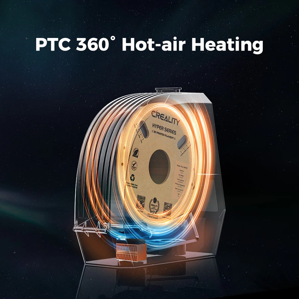 Creality Space Pi filament dryer accessory by 3dfactorylb, shown with drying chamber and control panel for 3D printing filament.