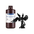 Black 3dfactorylb water washable resin 1kg for 3D printing, shown in a container with resin model in the image.
