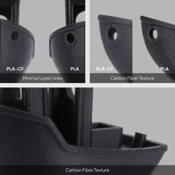 PLA-CF Filament 1.75mm Black 1KG - PLA-CF Black - Image 3
