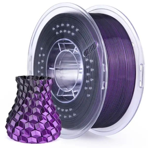 Silk PLA Filament 1.75mm Colored 1KG - Silk Black Purple